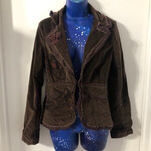 Sugar lips Corduroy beaded lace blazer cardigan jacket